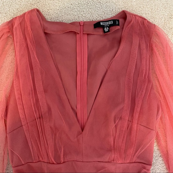 MISSGUIDED Petite Pink Ruffled Mini Dress - Picture 4 of 6